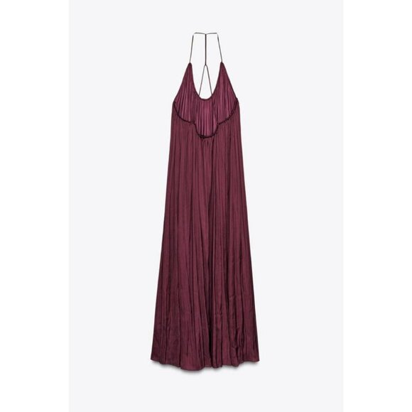 ZARA ZW COLLECTION LONG SATIN DRESS - Picture 13 of 14
